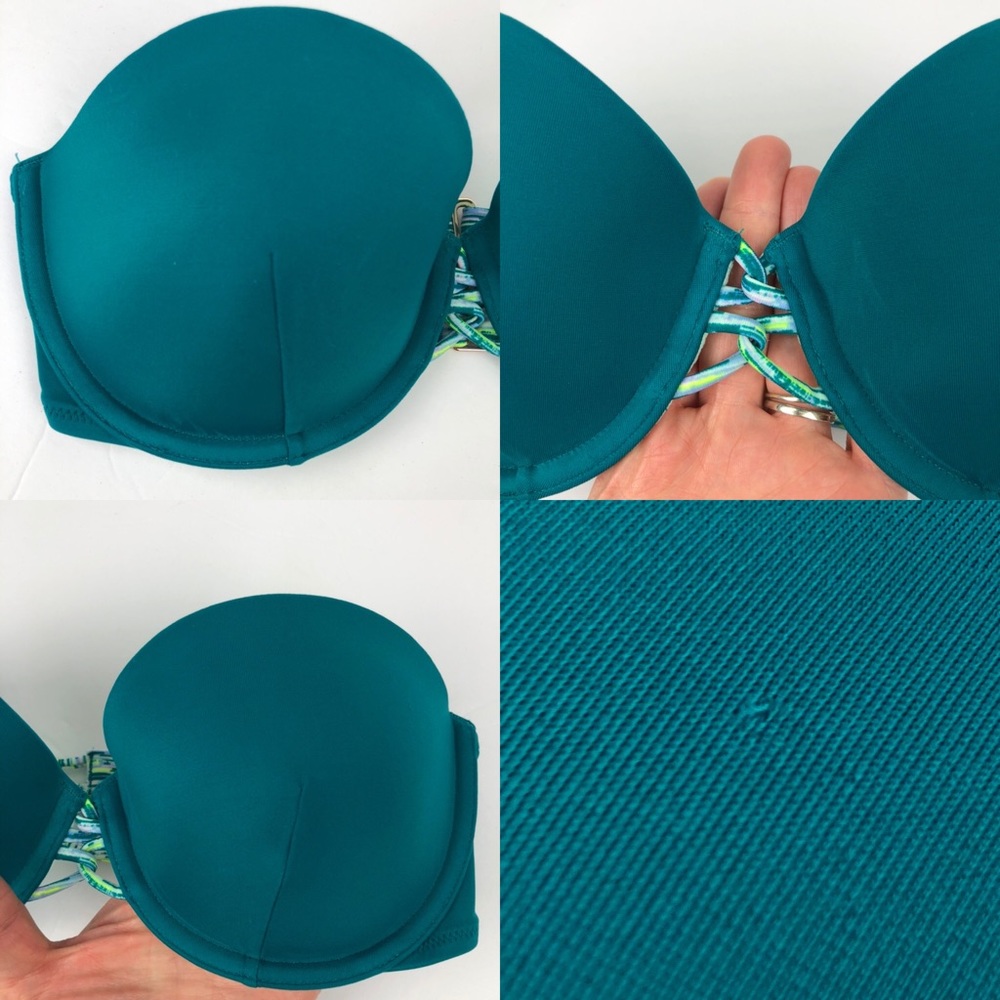 Victoria's Secret The Beach Bandeau Teal 34C - Picture 3 of 8